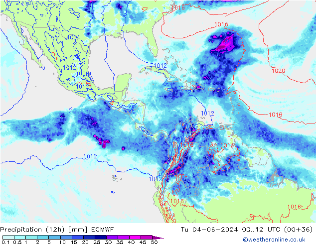 Yağış (12h) ECMWF Sa 04.06.2024 12 UTC