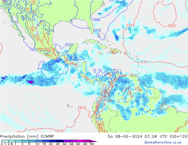 Neerslag ECMWF za 08.06.2024 06 UTC