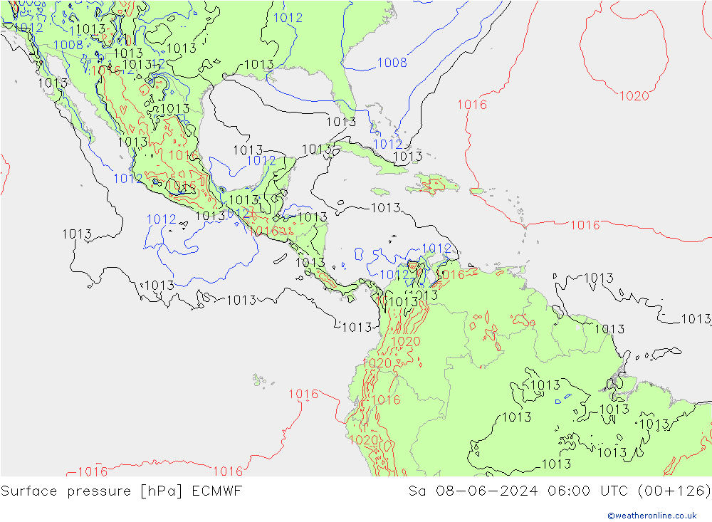 pression de l'air ECMWF sam 08.06.2024 06 UTC