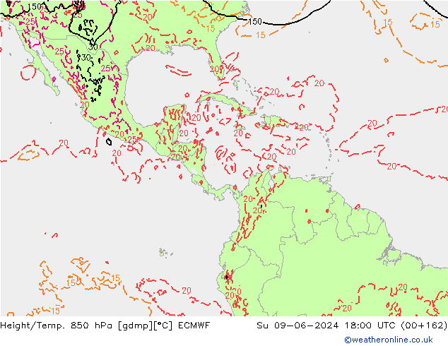 Z500/Rain (+SLP)/Z850 ECMWF  09.06.2024 18 UTC