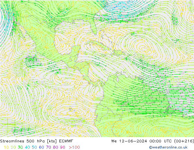 Streamlines 500 hPa ECMWF We 12.06.2024 00 UTC