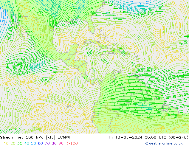 Rüzgar 500 hPa ECMWF Per 13.06.2024 00 UTC