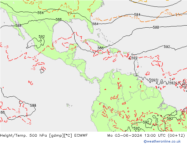 Z500/Rain (+SLP)/Z850 ECMWF Seg 03.06.2024 12 UTC