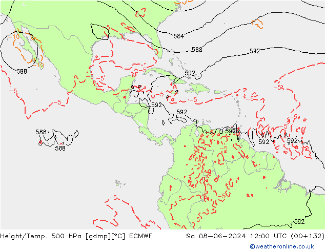 Z500/Rain (+SLP)/Z850 ECMWF sab 08.06.2024 12 UTC