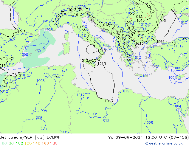 Courant-jet ECMWF dim 09.06.2024 12 UTC