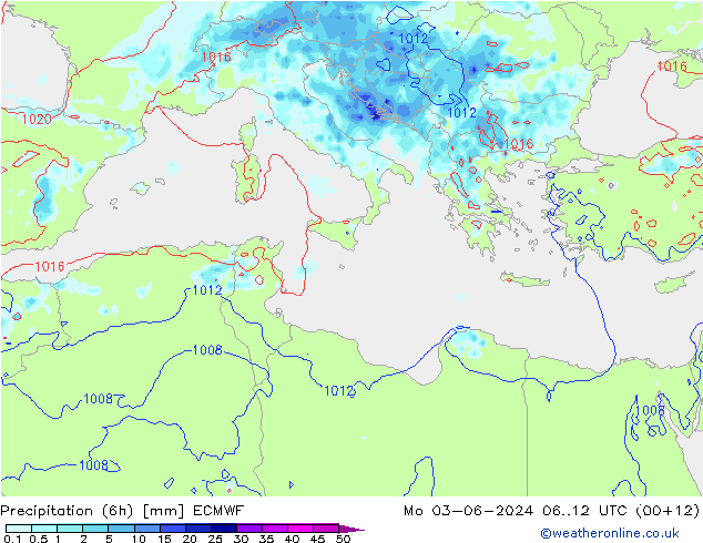 Z500/Rain (+SLP)/Z850 ECMWF пн 03.06.2024 12 UTC