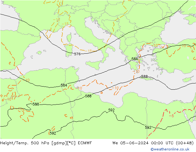 Géop./Temp. 500 hPa ECMWF mer 05.06.2024 00 UTC