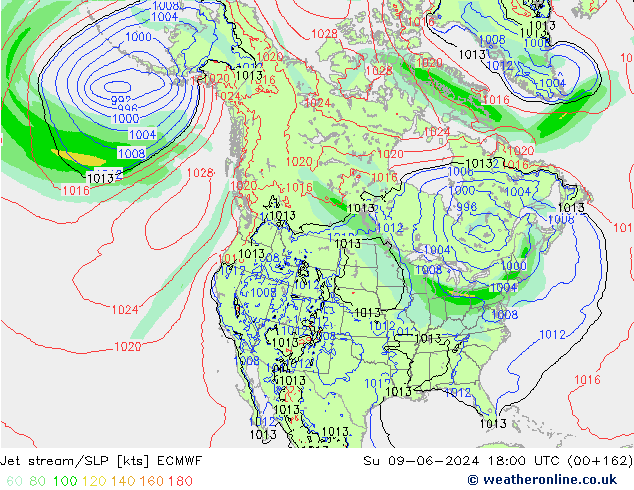 Corrente a getto ECMWF dom 09.06.2024 18 UTC