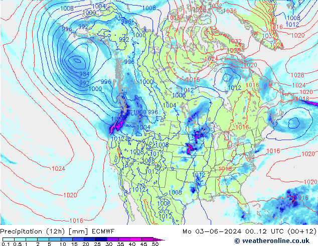 Nied. akkumuliert (12Std) ECMWF Mo 03.06.2024 12 UTC