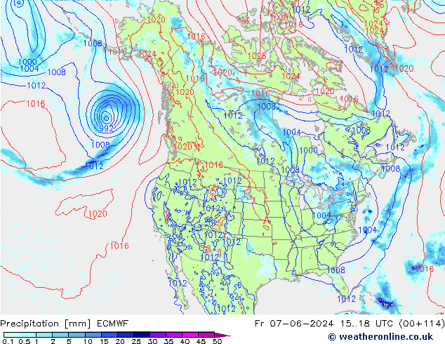 Precipitation ECMWF Fr 07.06.2024 18 UTC