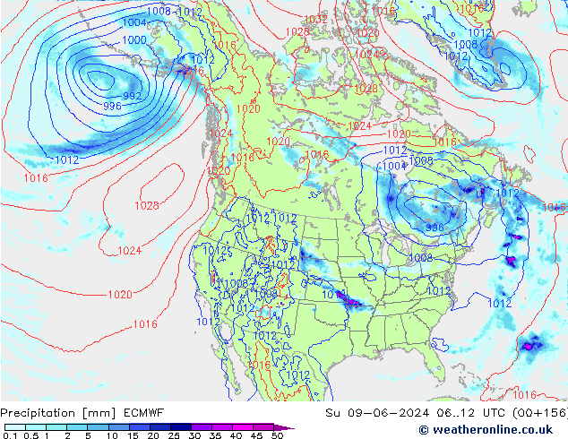 Précipitation ECMWF dim 09.06.2024 12 UTC