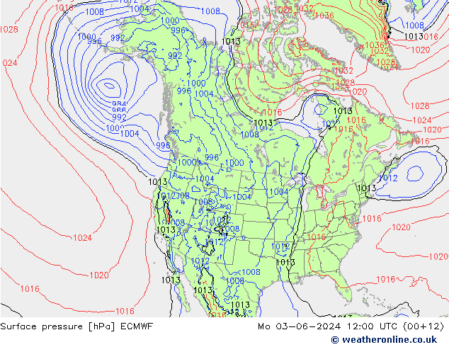 ciśnienie ECMWF pon. 03.06.2024 12 UTC