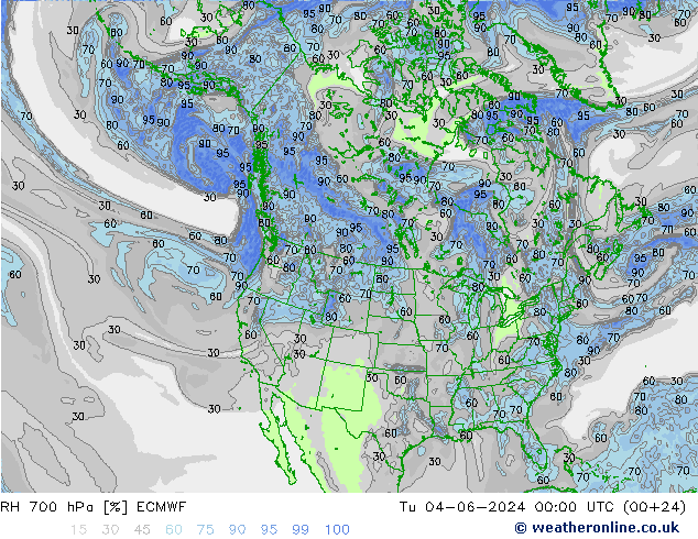 RH 700 hPa ECMWF Tu 04.06.2024 00 UTC