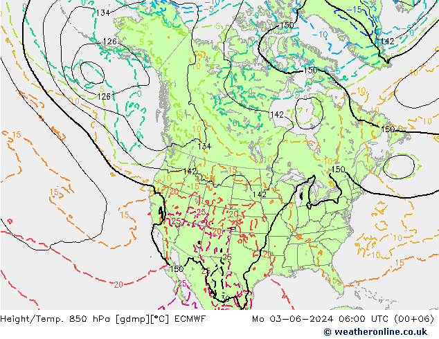 Z500/Rain (+SLP)/Z850 ECMWF lun 03.06.2024 06 UTC