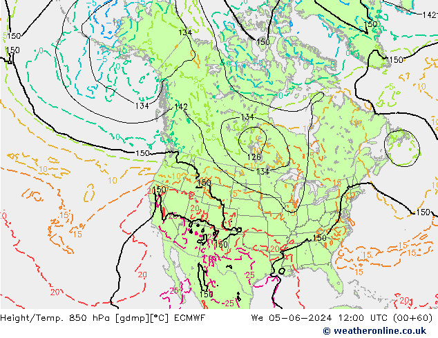 Z500/Rain (+SLP)/Z850 ECMWF We 05.06.2024 12 UTC