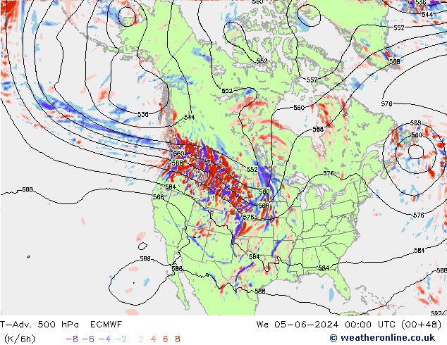 T-Adv. 500 hPa ECMWF wo 05.06.2024 00 UTC