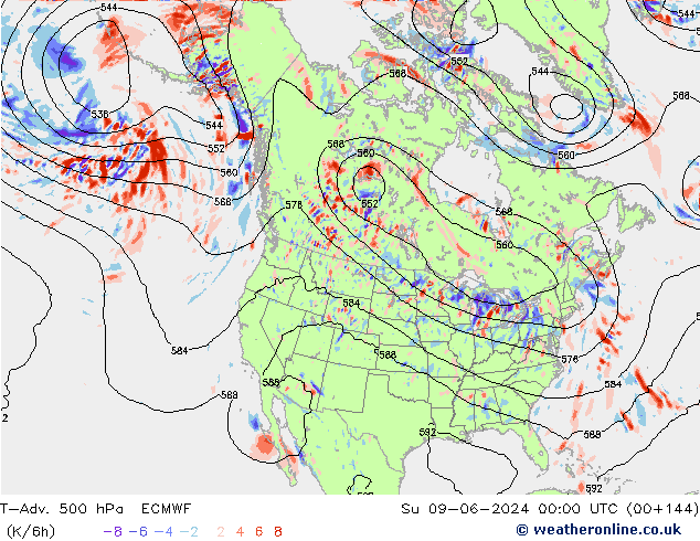 T-Adv. 500 hPa ECMWF  09.06.2024 00 UTC