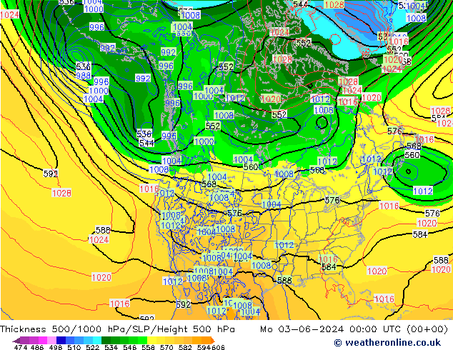 Schichtdicke 500-1000 hPa ECMWF Mo 03.06.2024 00 UTC