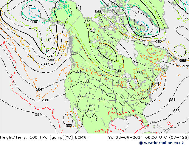 Z500/Regen(+SLP)/Z850 ECMWF za 08.06.2024 06 UTC