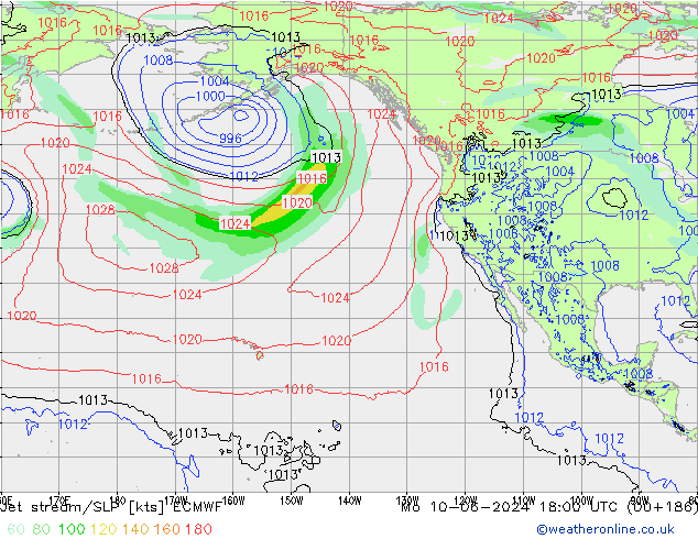 Corrente a getto ECMWF lun 10.06.2024 18 UTC