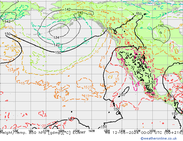 Z500/Rain (+SLP)/Z850 ECMWF ср 12.06.2024 00 UTC