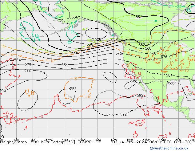 Z500/Rain (+SLP)/Z850 ECMWF mar 04.06.2024 06 UTC