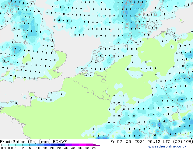 Z500/Rain (+SLP)/Z850 ECMWF ven 07.06.2024 12 UTC