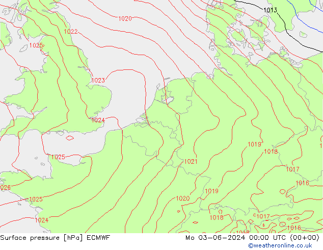 ciśnienie ECMWF pon. 03.06.2024 00 UTC