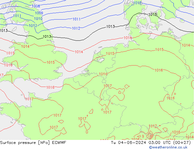 Bodendruck ECMWF Di 04.06.2024 03 UTC