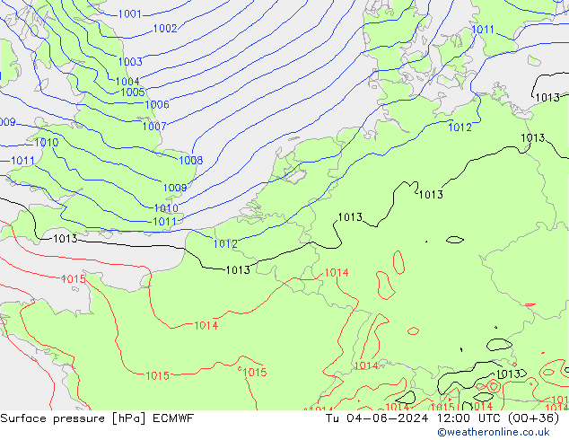 Presión superficial ECMWF mar 04.06.2024 12 UTC