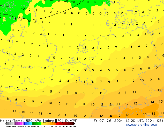 Z500/Rain (+SLP)/Z850 ECMWF ven 07.06.2024 12 UTC