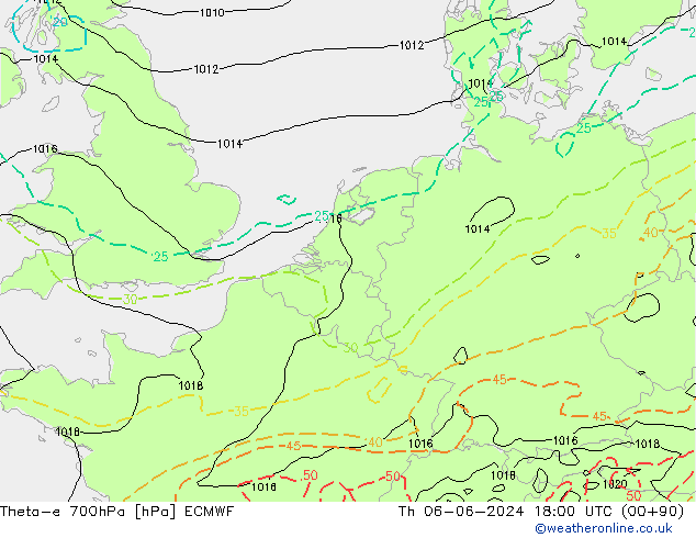 Theta-e 700hPa ECMWF Do 06.06.2024 18 UTC