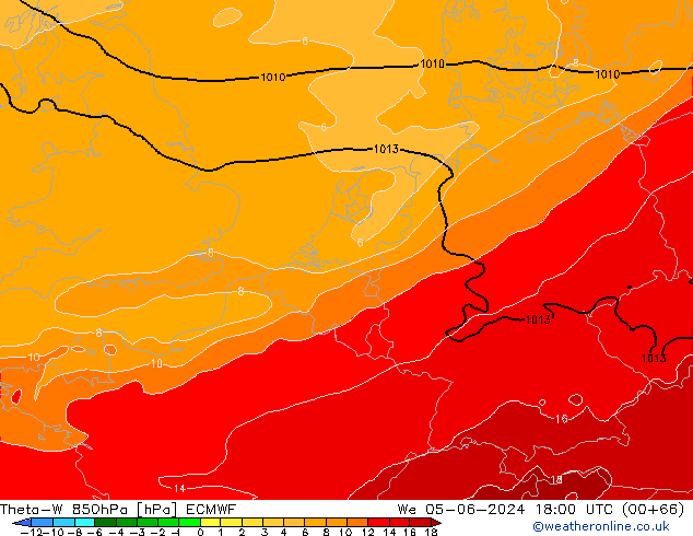 Theta-W 850hPa ECMWF  05.06.2024 18 UTC