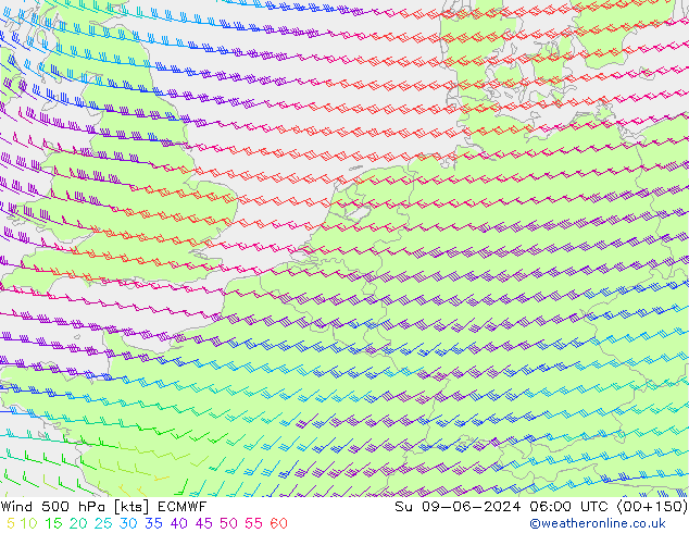 Wind 500 hPa ECMWF Ne 09.06.2024 06 UTC