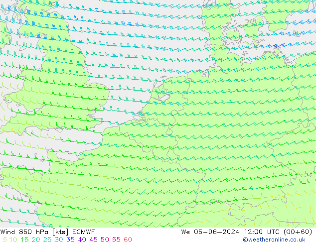 Wind 850 hPa ECMWF We 05.06.2024 12 UTC