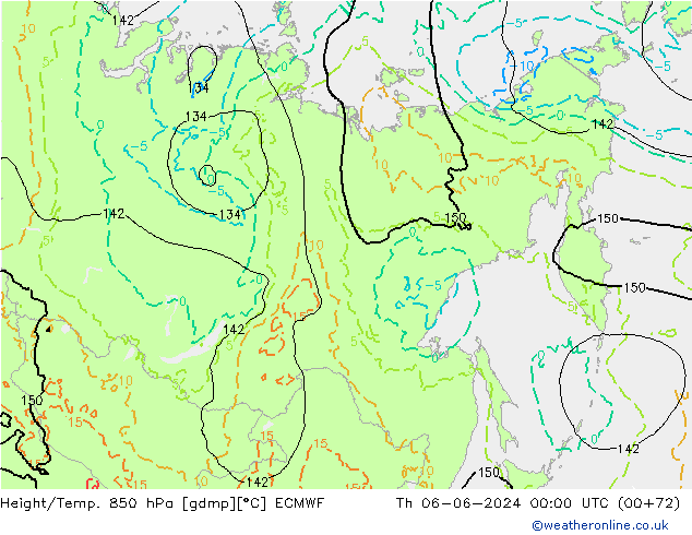 Height/Temp. 850 гПа ECMWF чт 06.06.2024 00 UTC