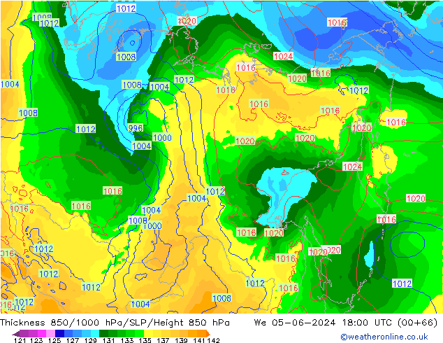 Thck 850-1000 hPa ECMWF We 05.06.2024 18 UTC