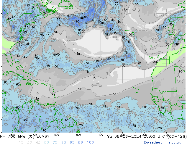 RH 700 hPa ECMWF Sa 08.06.2024 06 UTC