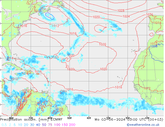 Totale neerslag ECMWF ma 03.06.2024 03 UTC