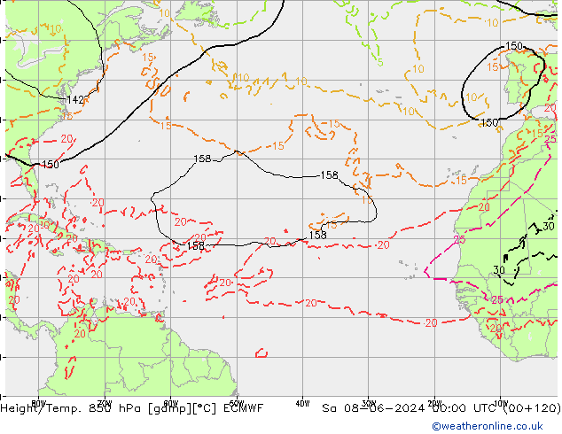 Z500/Regen(+SLP)/Z850 ECMWF za 08.06.2024 00 UTC