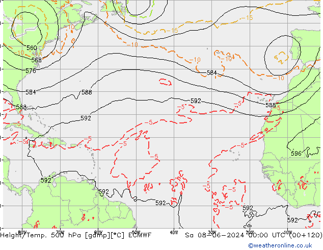 Z500/Regen(+SLP)/Z850 ECMWF za 08.06.2024 00 UTC