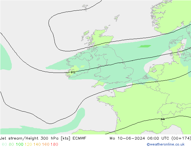 Jet stream ECMWF Seg 10.06.2024 06 UTC