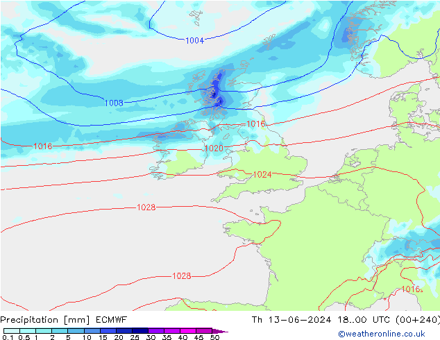 Precipitación ECMWF jue 13.06.2024 00 UTC