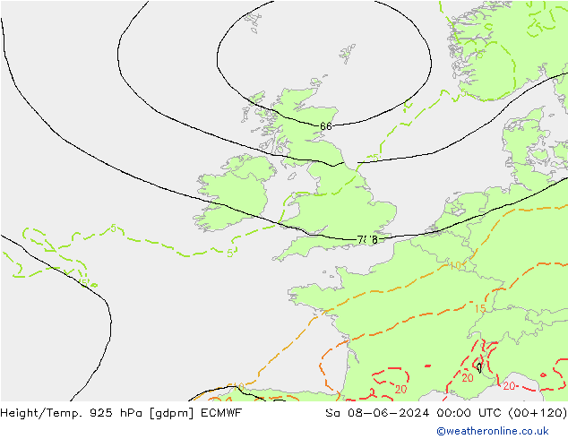 Height/Temp. 925 hPa ECMWF  08.06.2024 00 UTC