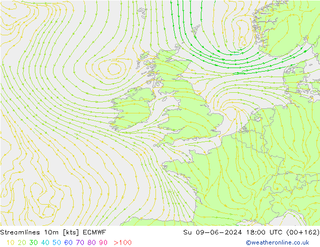 Rüzgar 10m ECMWF Paz 09.06.2024 18 UTC