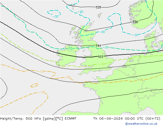 Z500/Yağmur (+YB)/Z850 ECMWF Per 06.06.2024 00 UTC