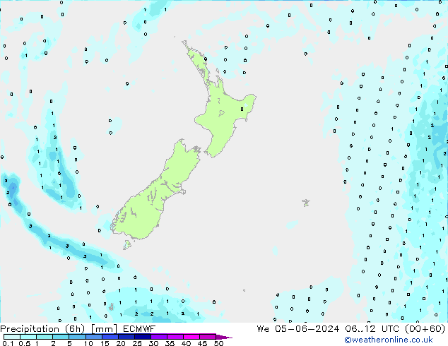 Z500/Rain (+SLP)/Z850 ECMWF Qua 05.06.2024 12 UTC