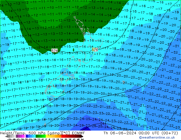 Z500/Rain (+SLP)/Z850 ECMWF чт 06.06.2024 00 UTC