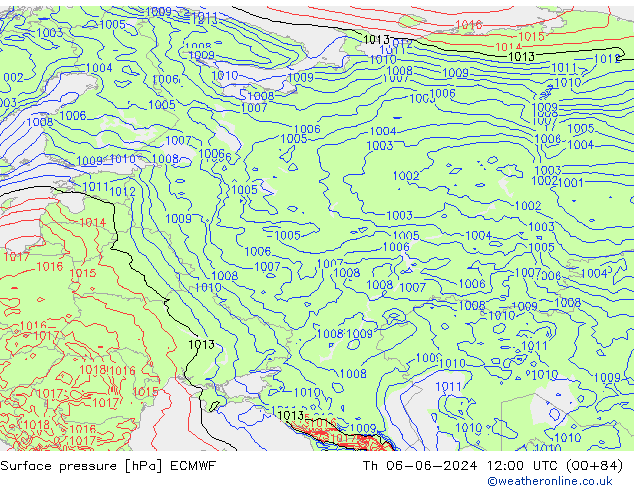 приземное давление ECMWF чт 06.06.2024 12 UTC