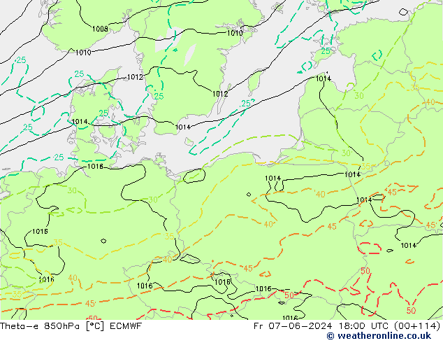 Theta-e 850hPa ECMWF vr 07.06.2024 18 UTC